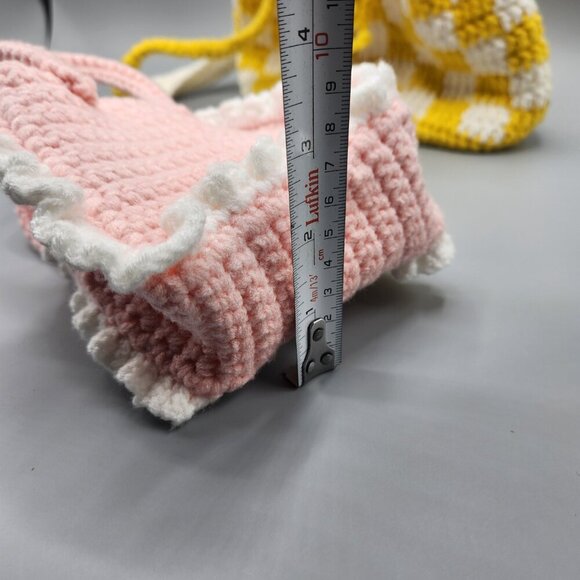 Hand Crocheted Mini Purse & Shoulder Bag Lot - Picture 7 of 14